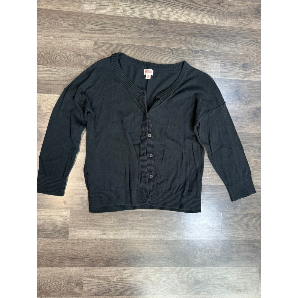 Mossimo Supply Co Black Cotton Button Front V-Neck Cardigan Sweater XL